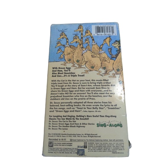 Dr. Seuss Green Eggs And Ham & Other Stories VHS Sing Along Classics Animated - Picture 4 of 4